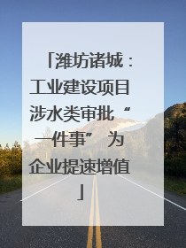 潍坊诸城：工业建设项目涉水类审批“一件事” 为企业提速增值
