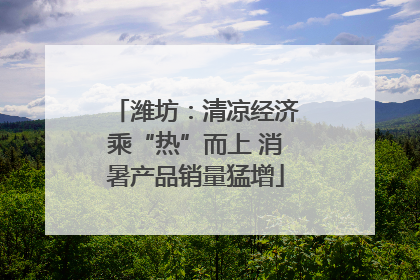 潍坊：清凉经济乘“热”而上 消暑产品销量猛增