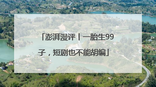 澎湃漫评丨一胎生99子，短剧也不能胡编