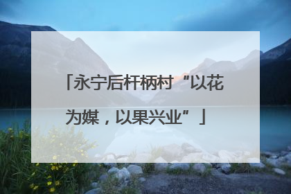 永宁后杆柄村“以花为媒，以果兴业”
