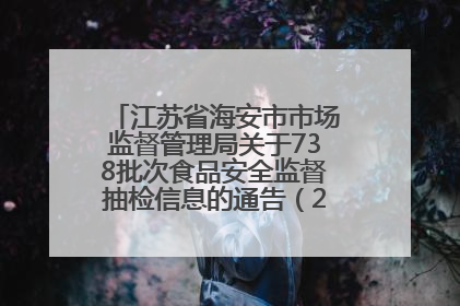 江苏省海安市市场监督管理局关于738批次食品安全监督抽检信息的通告（2025年第4期）
