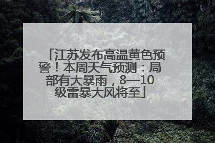 江苏发布高温黄色预警！本周天气预测：局部有大暴雨，8—10级雷暴大风将至