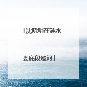 沈晓明在涟水娄底段巡河
