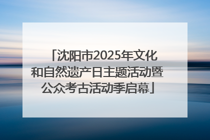 沈阳市2025年文化和自然遗产日主题活动暨公众考古活动季启幕
