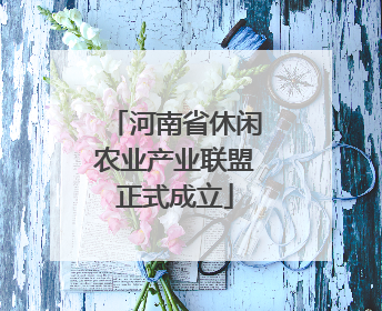 河南省休闲农业产业联盟正式成立
