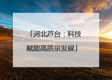 河北芦台：科技赋能高质量发展