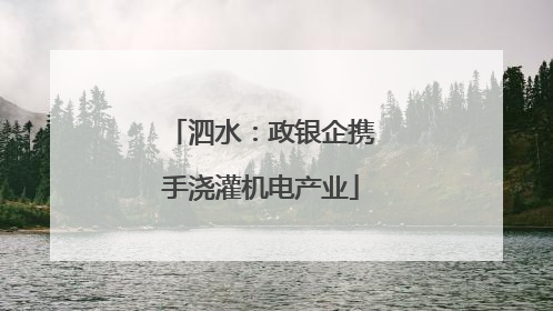 泗水：政银企携手浇灌机电产业
