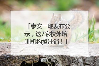 泰安一地发布公示，这7家校外培训机构拟注销！