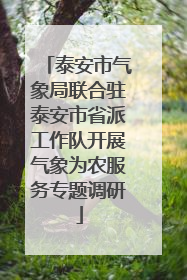 泰安市气象局联合驻泰安市省派工作队开展气象为农服务专题调研
