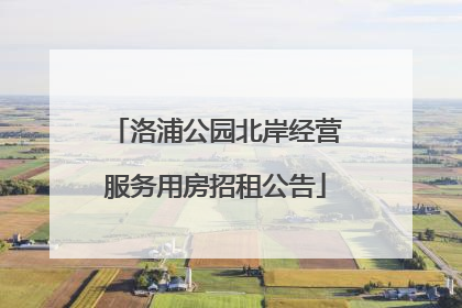 洛浦公园北岸经营服务用房招租公告