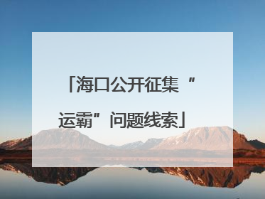 海口公开征集“运霸”问题线索