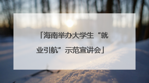 海南举办大学生“就业引航”示范宣讲会