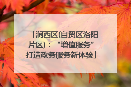 涧西区(自贸区洛阳片区)：“增值服务”打造政务服务新体验