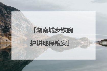 湖南城步铁腕护耕地保粮安