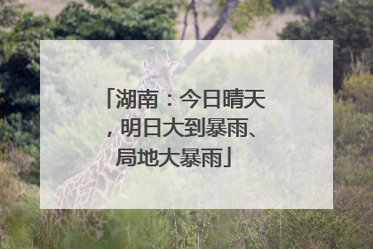 湖南：今日晴天，明日大到暴雨、局地大暴雨