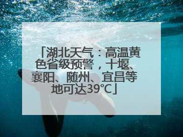 湖北天气：高温黄色省级预警，十堰、襄阳、随州、宜昌等地可达39℃