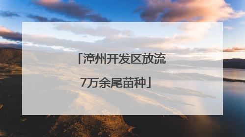 漳州开发区放流7万余尾苗种