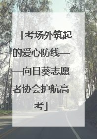 考场外筑起的爱心防线——向日葵志愿者协会护航高考