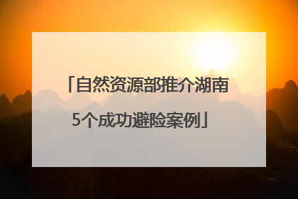 自然资源部推介湖南5个成功避险案例
