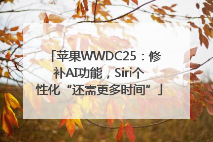 苹果WWDC25：修补AI功能，Siri个性化“还需更多时间”