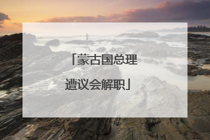 蒙古国总理遭议会解职