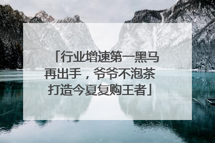 行业增速第一黑马再出手，爷爷不泡茶打造今夏复购王者