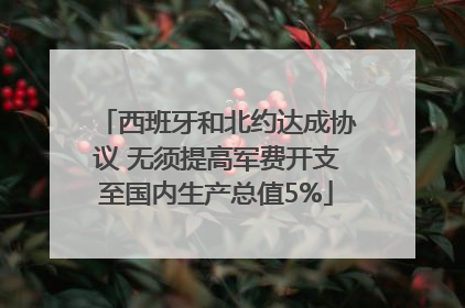 西班牙和北约达成协议 无须提高军费开支至国内生产总值5%