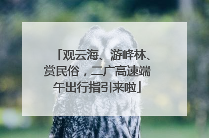 观云海、游峰林、赏民俗，二广高速端午出行指引来啦