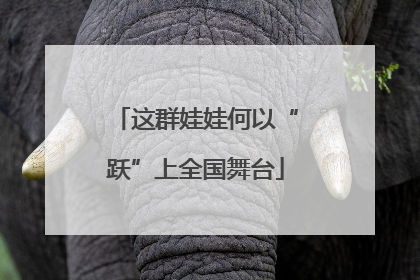 这群娃娃何以“跃”上全国舞台