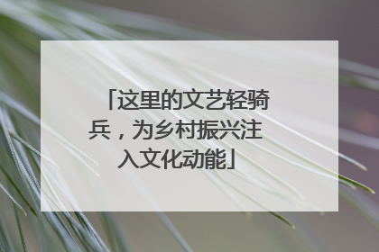 这里的文艺轻骑兵，为乡村振兴注入文化动能