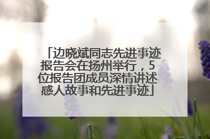 边晓斌同志先进事迹报告会在扬州举行，5位报告团成员深情讲述感人故事和先进事迹