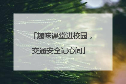 趣味课堂进校园，交通安全记心间