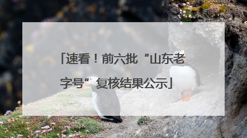 速看！前六批“山东老字号”复核结果公示