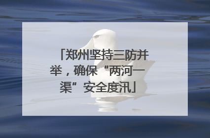 郑州坚持三防并举，确保“两河一渠”安全度汛