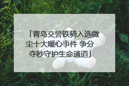 青岛交警铁骑入选微尘十大暖心事件 争分夺秒守护生命通道