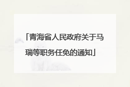 青海省人民政府关于马瑞等职务任免的通知
