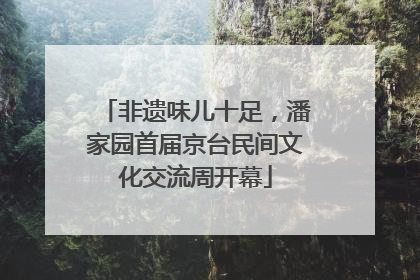 非遗味儿十足，潘家园首届京台民间文化交流周开幕