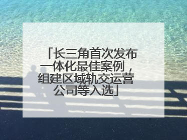 长三角首次发布一体化最佳案例，组建区域轨交运营公司等入选