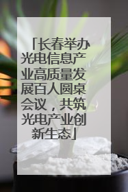 长春举办光电信息产业高质量发展百人圆桌会议，共筑光电产业创新生态