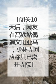 闭关10天后，网友在高铁站偶遇文班亚马，少林寺回应称其已离开寺院