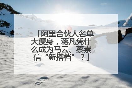 阿里合伙人名单大瘦身，蒋凡凭什么成为马云、蔡崇信“新搭档”？