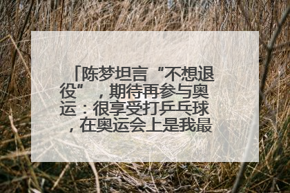 陈梦坦言“不想退役”，期待再参与奥运：很享受打乒乓球，在奥运会上是我最幸福的时候