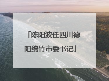 陈阳波任四川德阳绵竹市委书记