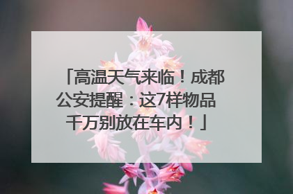 高温天气来临！成都公安提醒：这7样物品千万别放在车内！