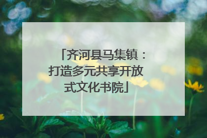 齐河县马集镇：打造多元共享开放式文化书院