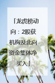 龙虎榜动向：2股获机构及北向资金集体净买入