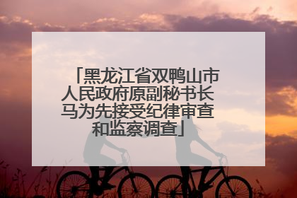 黑龙江省双鸭山市人民政府原副秘书长马为先接受纪律审查和监察调查