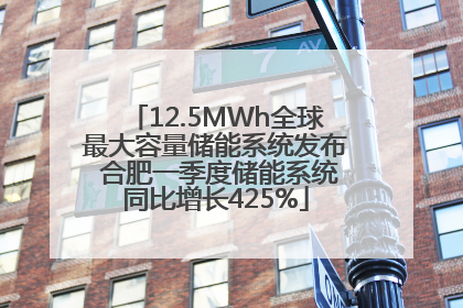 12.5MWh全球最大容量储能系统发布 合肥一季度储能系统同比增长425%