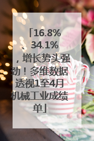 16.8%、34.1%，增长势头强劲！多维数据透视1至4月机械工业成绩单