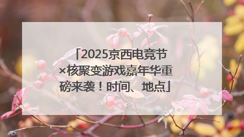 2025京西电竞节×核聚变游戏嘉年华重磅来袭！时间、地点